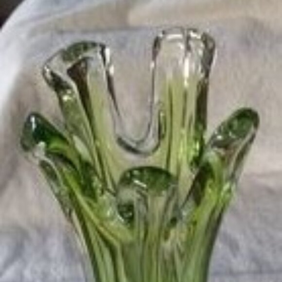 FURTHER REDUCED Vintage European Swung Glass Tall Vase c 1950s/1960s - Picture 2 of 5